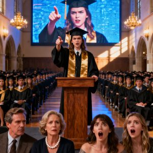 My parents demanded that I let my sister walk on stage and accept my valedictorian title. When I refused, my father exploded: “We paid for your education, ungrateful child!” I smiled, stepped aside, and simply said, “Then watch closely.” What happened on that stage next taught them a lesson they will never forget.