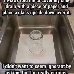 Here’s why you should always leave an upturned glass and a piece of paper in the sink before going on vacation