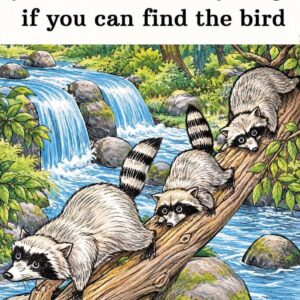 A Hidden Bird Is Blending Into This Raccoon Forest… Can You Find It?